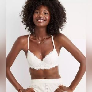 NWOT Aerie Real Power PlungePush Up Eyelash Lace Bra